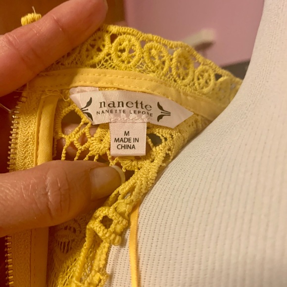 NWT! Nanette Lepore Lace Top. Lemon Zest color. - Picture 8 of 9